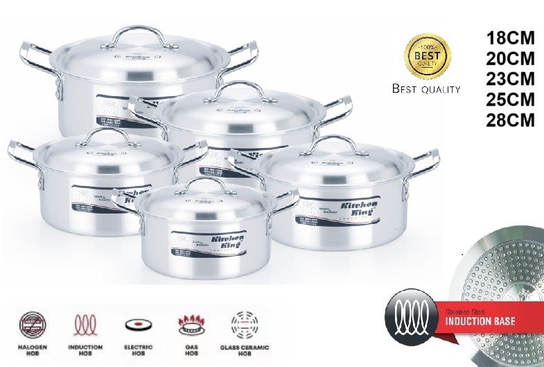KK Metal-Finish Excite Set (Induction) 10 PCS (18-20-23-26-28 CM)